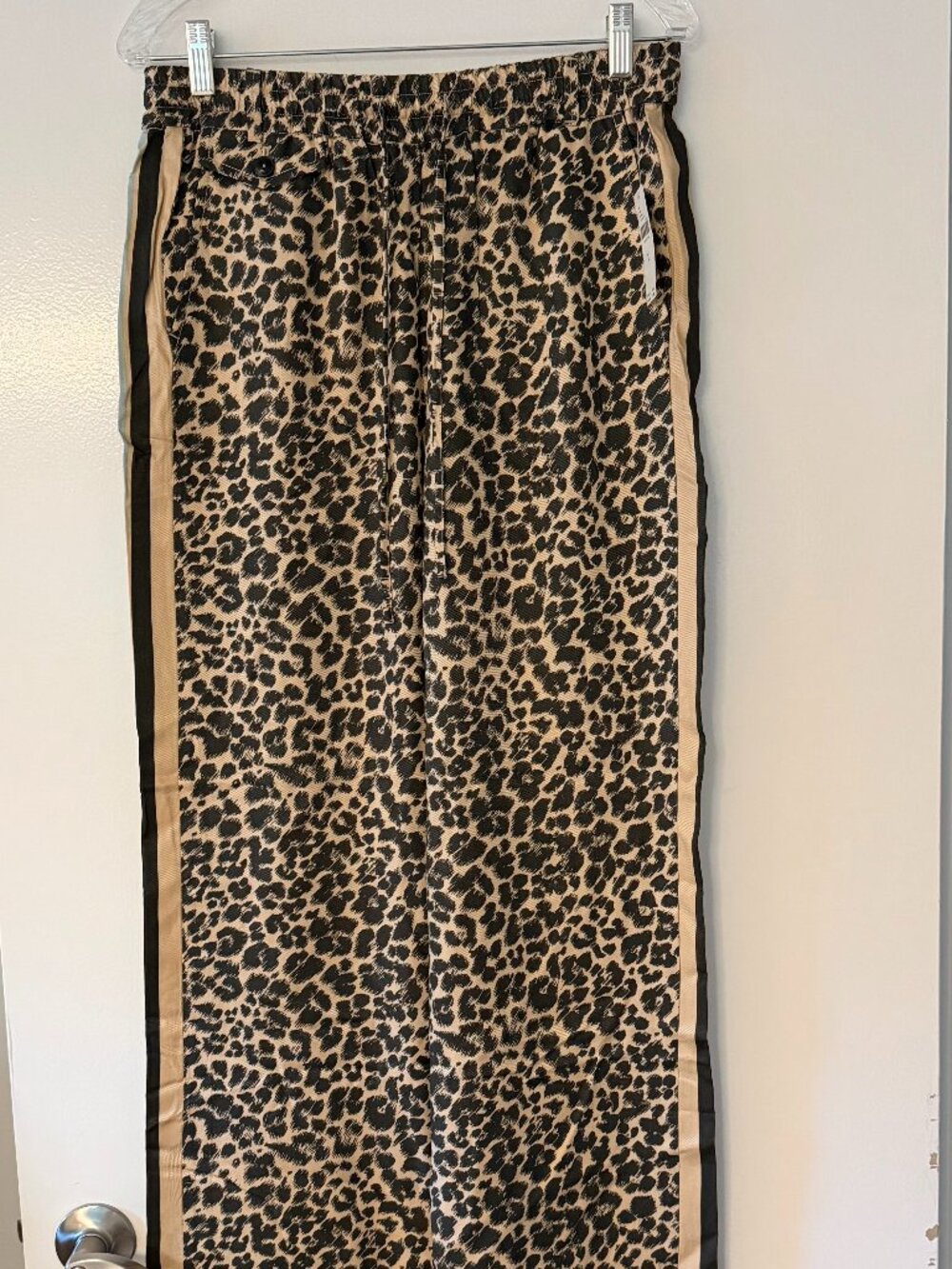 Maeve Anthropologie Leopard Print Wide Leg Pants Size S NWT